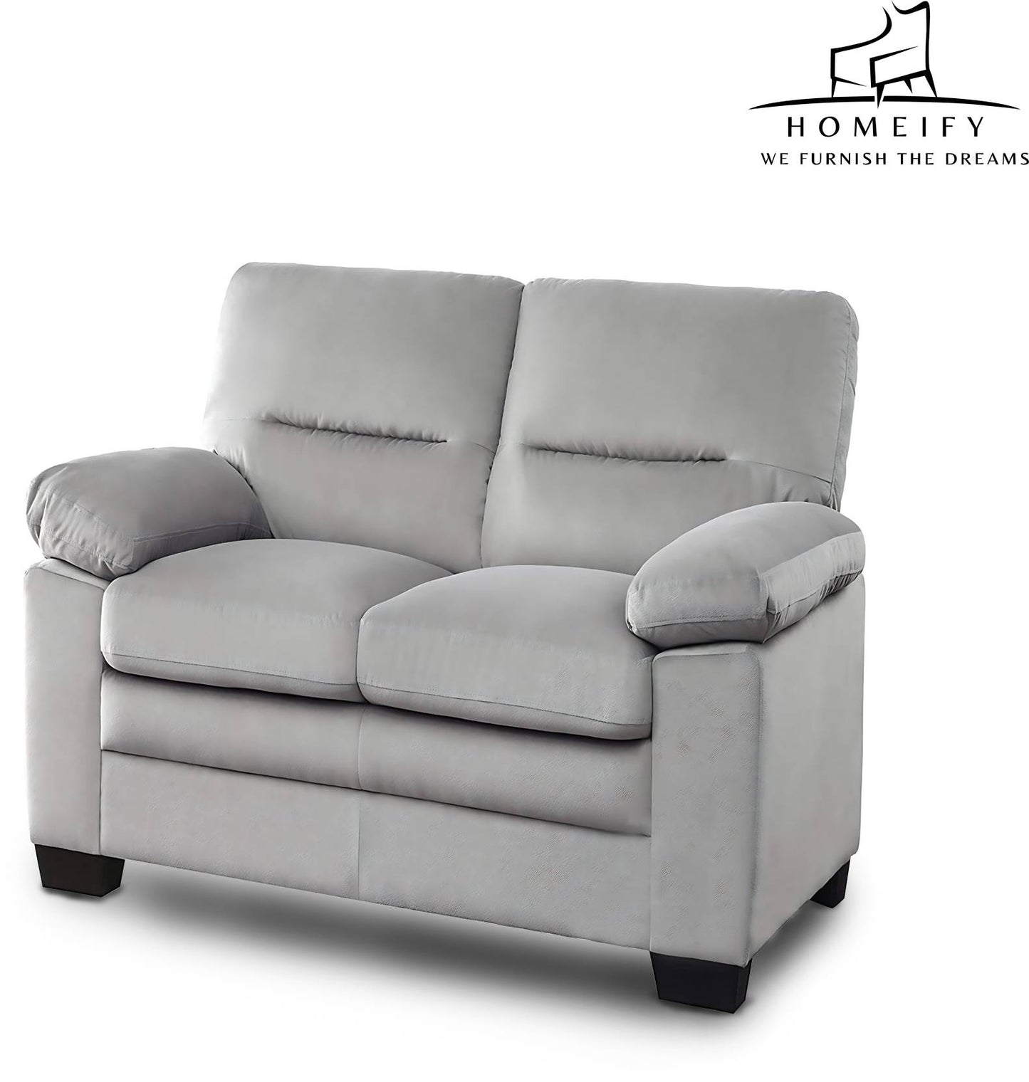 Homeify Dawson 2 Seater Leatherette Sofa for Living Room Leatherette 2 Seater Sofa (Finish Color - Grey, DIY(Do-It-Yourself)