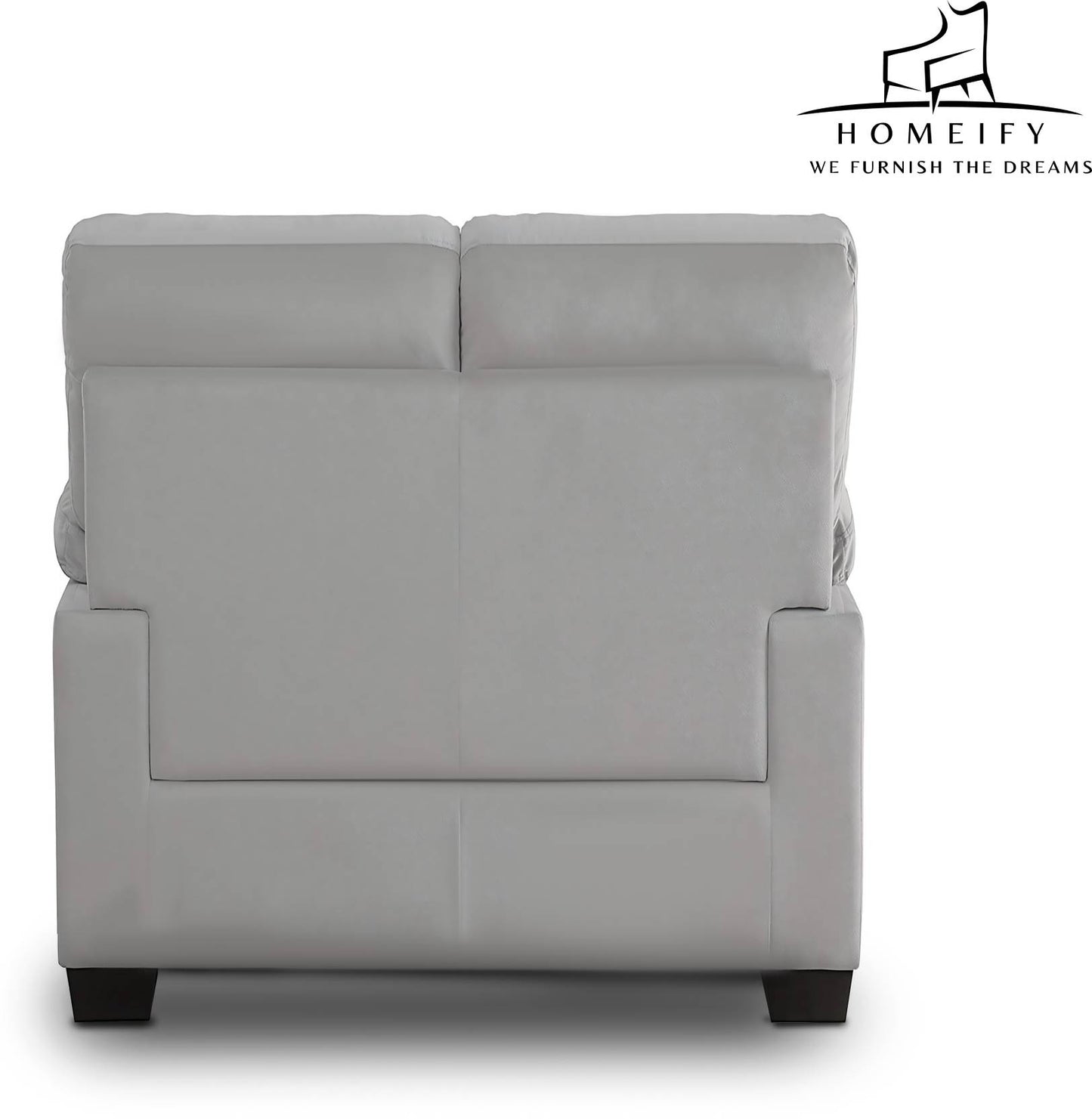 Homeify Dawson 2 Seater Leatherette Sofa for Living Room Leatherette 2 Seater Sofa (Finish Color - Grey, DIY(Do-It-Yourself)