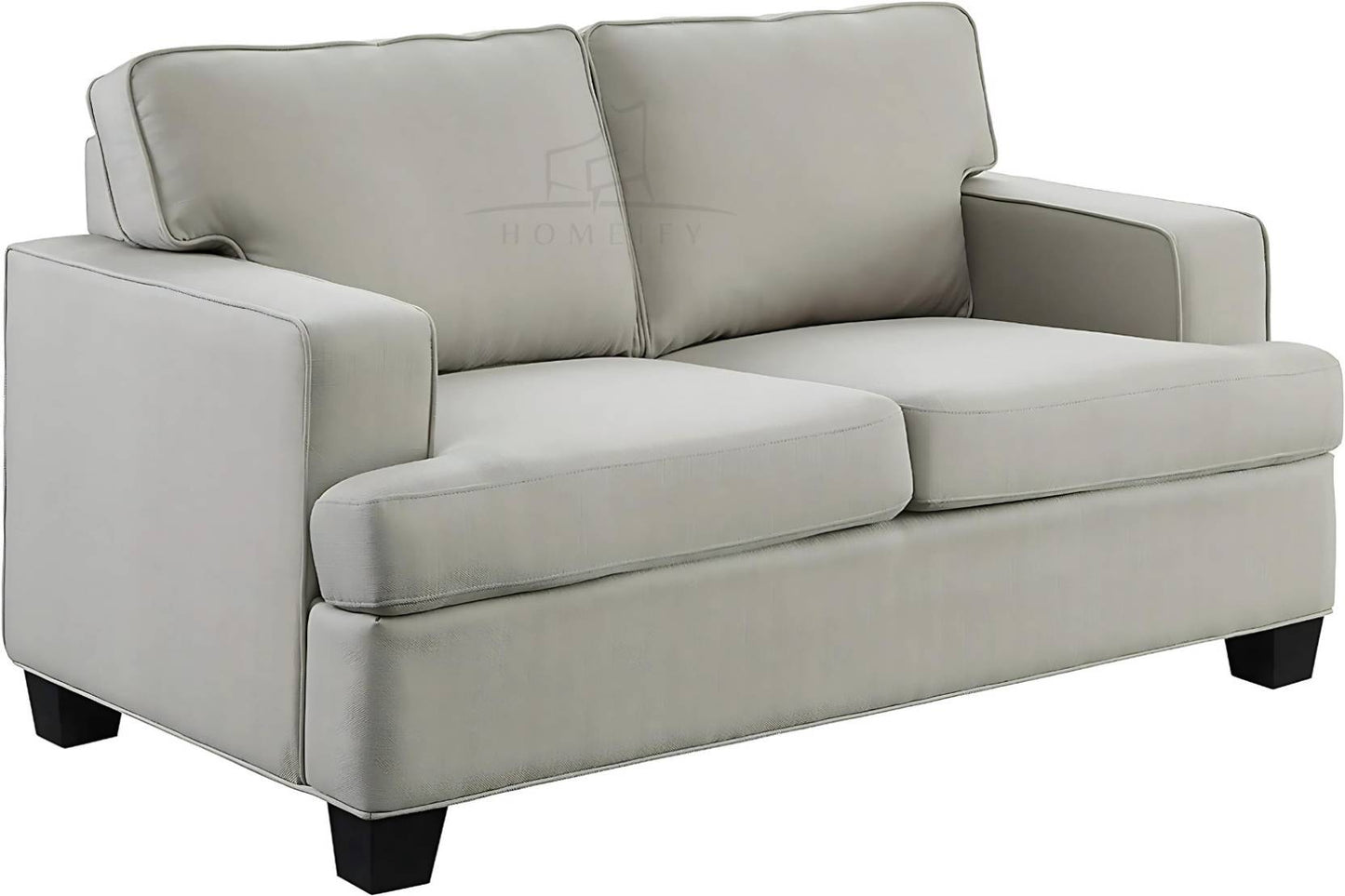 Homeify Wood Foster Fabric 5 Seater Living Room Sofa Set Fabric 3 + 2 Sofa Set (Grey, Pre-assembled)