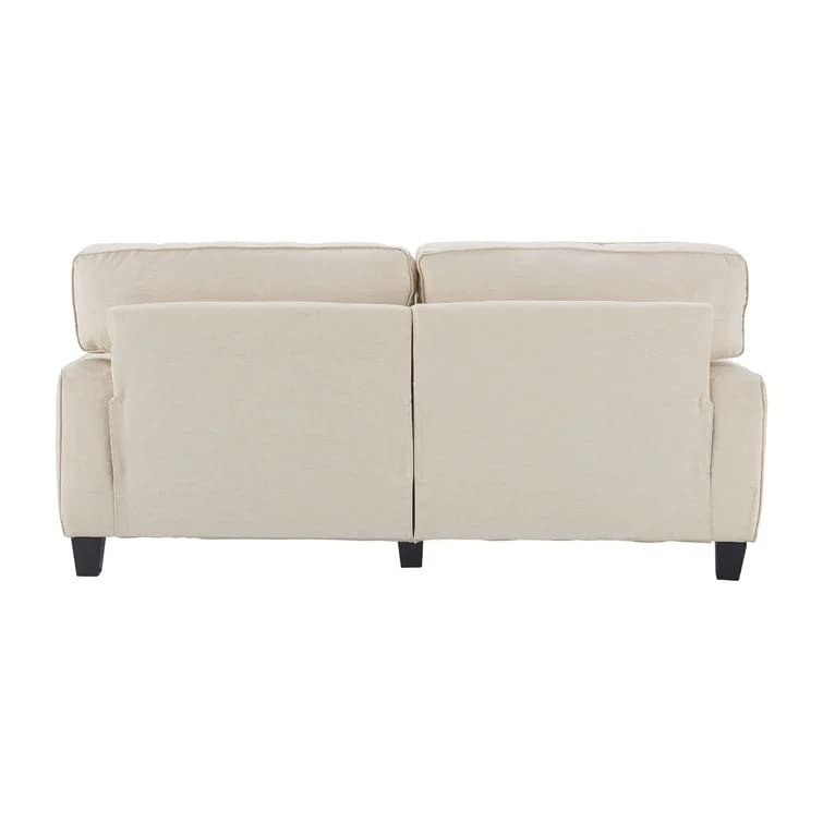 Homeify Nirvan Wooden 3 Seater Fabric Upholstered Sofa Set for Living Room (Premium Velvet,Ivory)