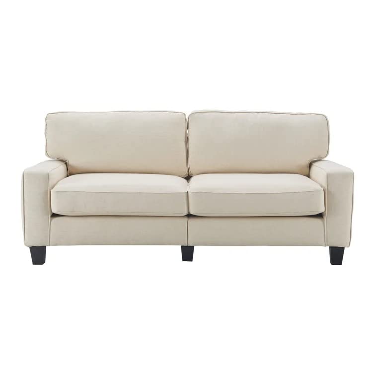 Homeify Nirvan Wooden 3 Seater Fabric Upholstered Sofa Set for Living Room (Premium Velvet,Ivory)