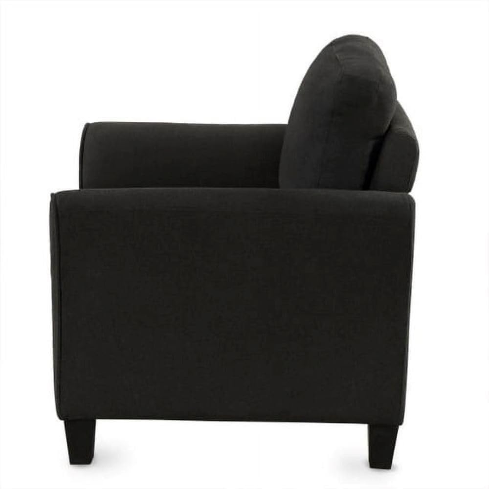 Homeify Swiss Wooden 1 Seater Sofa Set for Living Room (Premium Velvet,Black)
