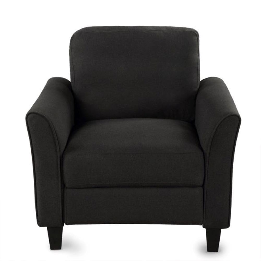 Homeify Swiss Wooden 1 Seater Sofa Set for Living Room (Premium Velvet,Black)