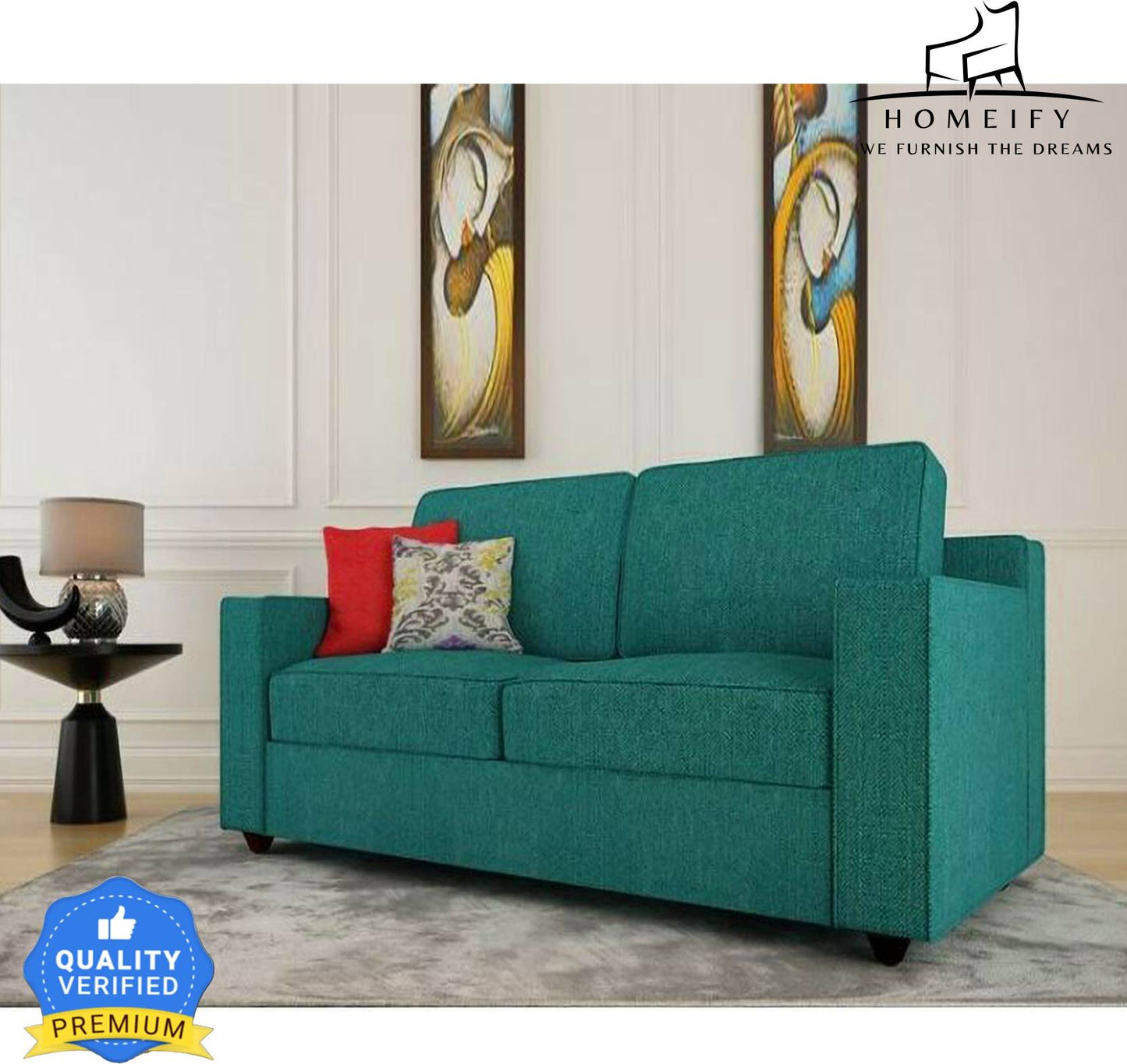 Homeify Poppy 6 Seater Living Room Sofa Set Fabric 3 + 2 + 1 Sofa Set (Green, DIY(Do-It-Yourself))