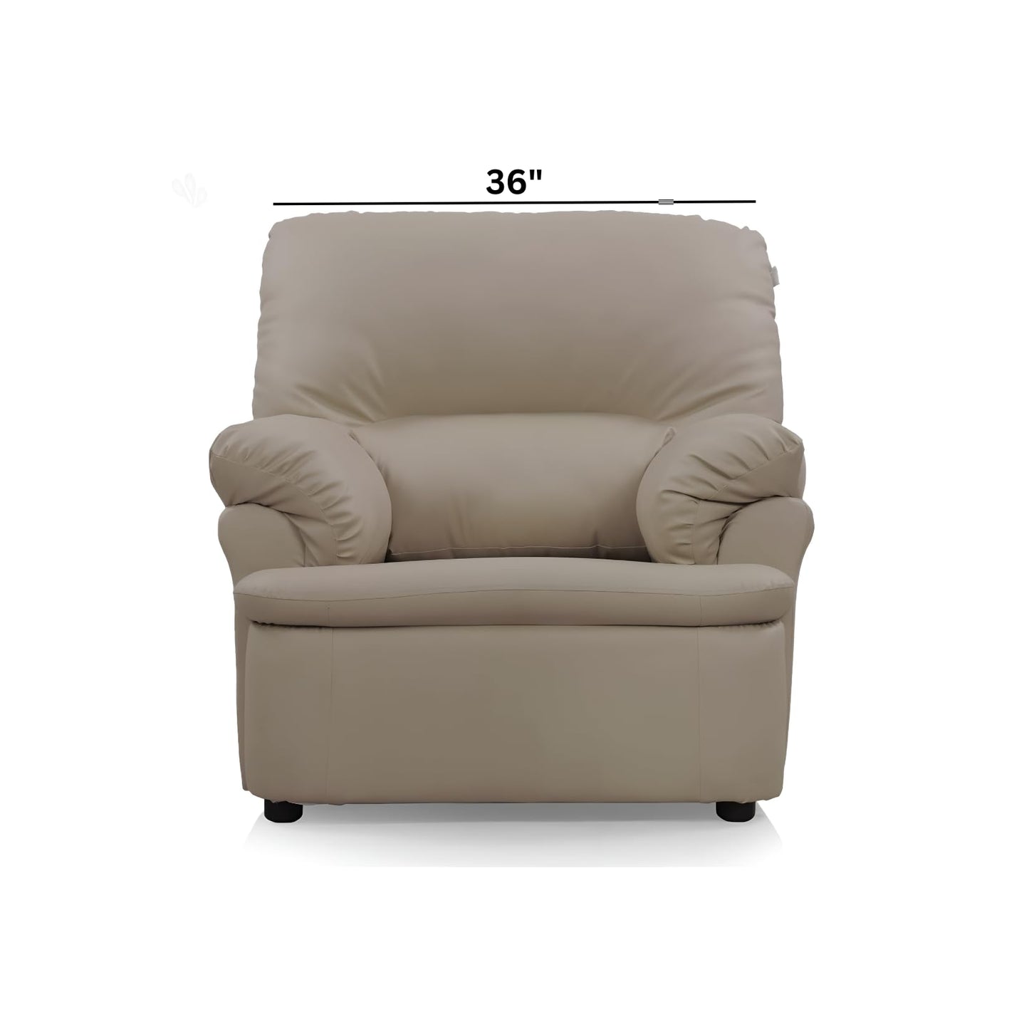 Homeify Noah Wooden 5 Seater Ivy Leatherette 3-1-1 Five Seater Sectional Sofa Set (Leatherette,Beige)