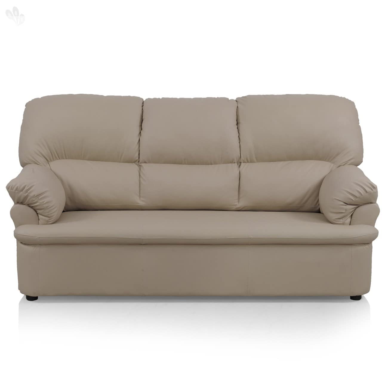 Homeify Noah Wooden 5 Seater Ivy Leatherette 3-1-1 Five Seater Sectional Sofa Set (Leatherette,Beige)