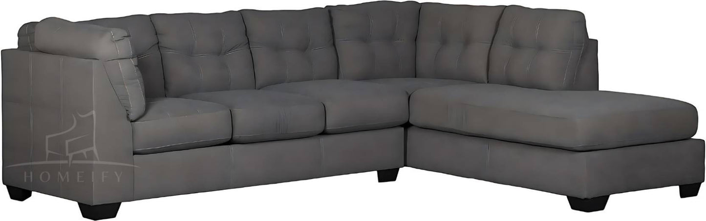 Homeify Fox Fabric 6 Seater L Shape Sofa Set for Living Room Fabric 6 Seater Sofa (Finish Color - Grey, DIY(Do-It-Yourself)