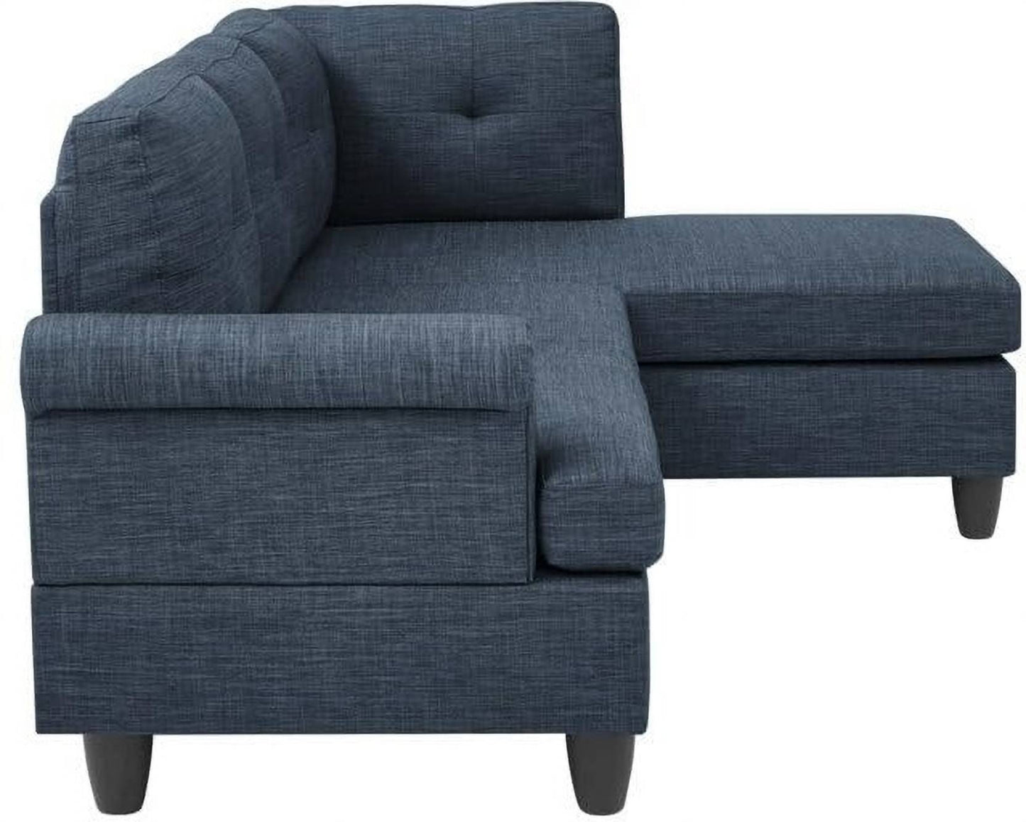 Homeify Niklos 3 Seater L-Shape Fabric Sofa Set for Living Room Fabric 3 Seater Sofa (Finish Color - Blue, DIY(Do-It-Yourself)