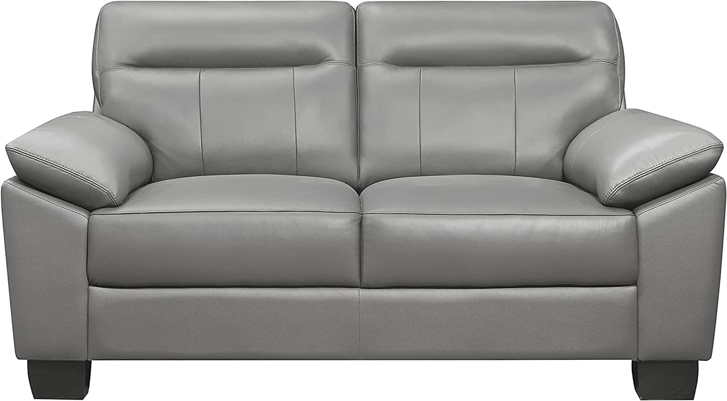 Homeify Kassel Wooden 2 Seater Leatherette Sofa Set for Living Room (Leatherette,Grey)