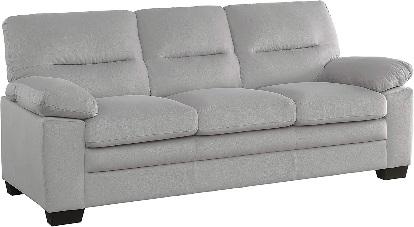 Homeify Wood Aron 6 Seater 3+2+1 Living Room Sofa Set (Light Gray)