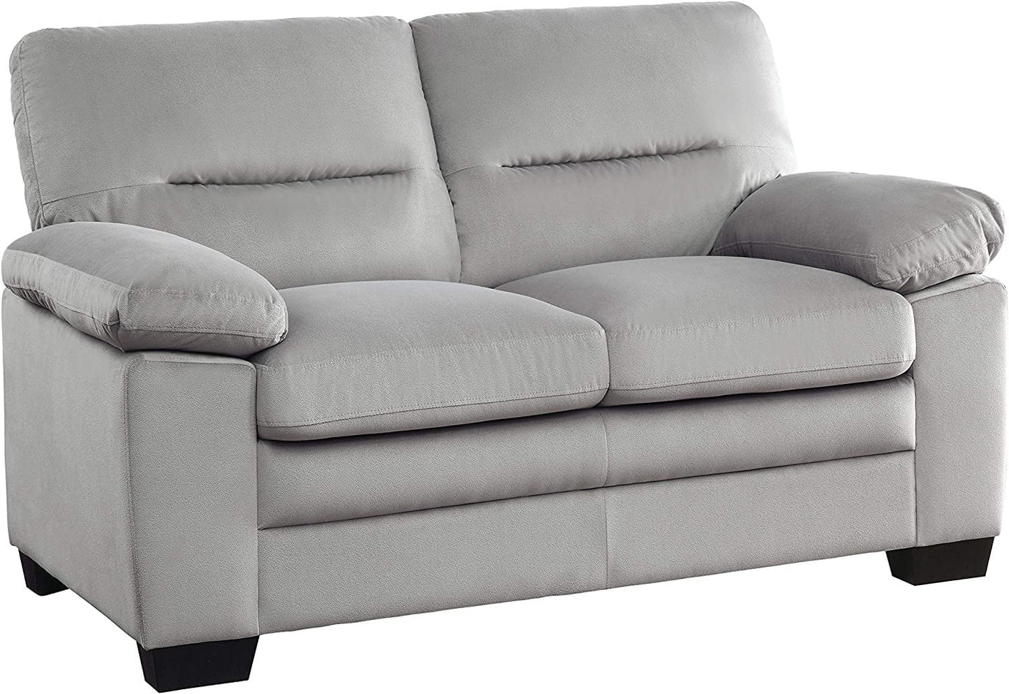 Homeify Wood Aron 6 Seater 3+2+1 Living Room Sofa Set (Light Gray)