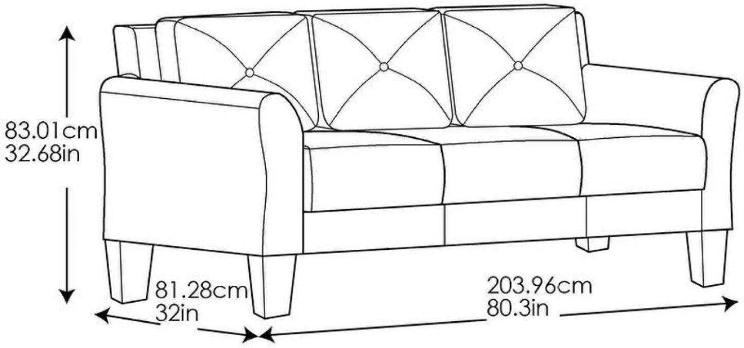 Homeify Edward 6 Seater Modern Fabric Sofa Set for Living Room Fabric 3 + 2 + 1 Sofa Set (Grey, DIY(Do-It-Yourself)