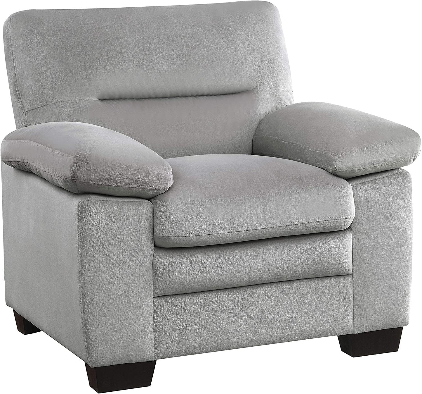 Homeify Wood Aron 6 Seater 3+2+1 Living Room Sofa Set (Light Gray)