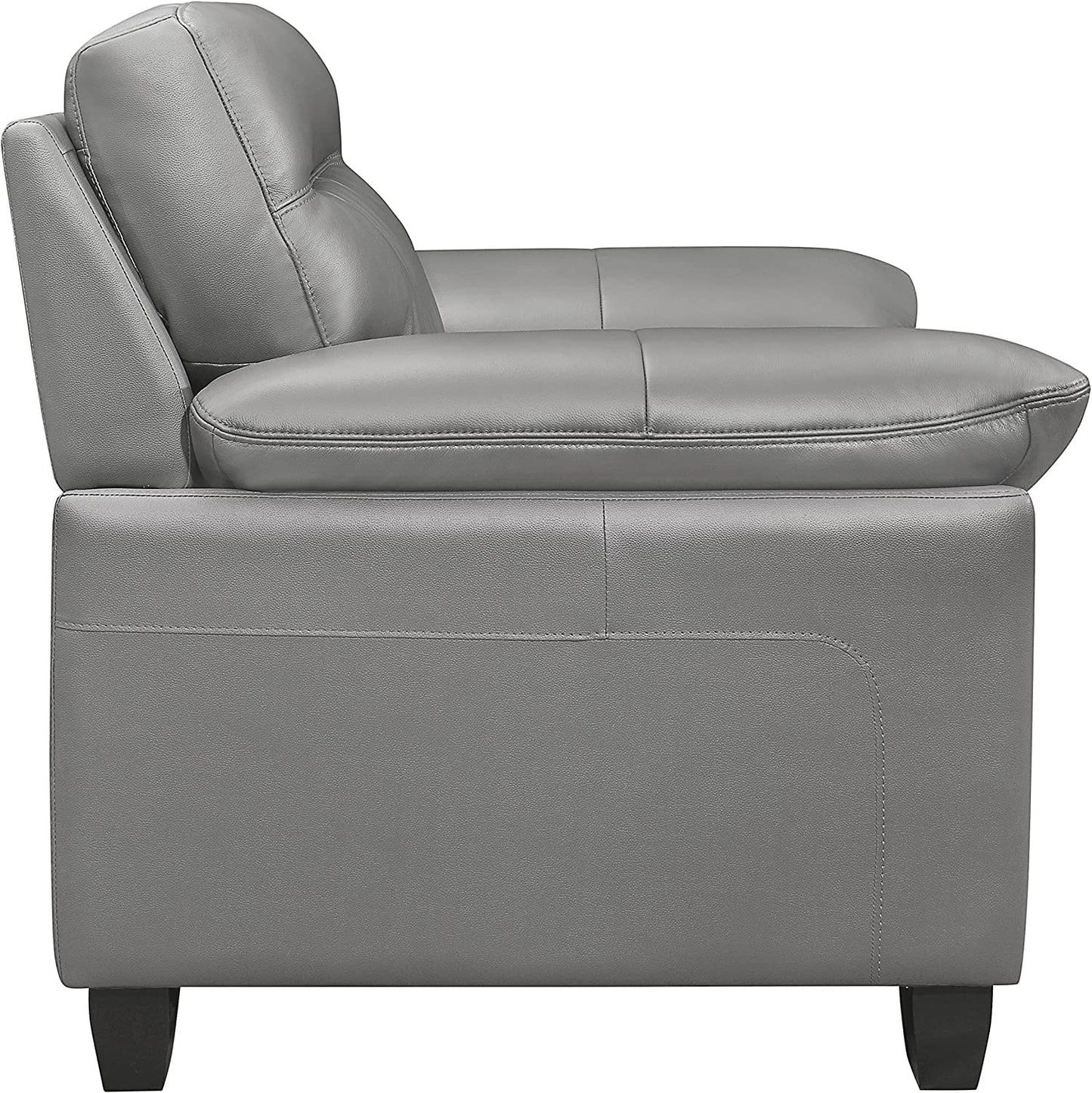 Homeify Kassel Wooden 2 Seater Leatherette Sofa Set for Living Room (Leatherette,Grey)