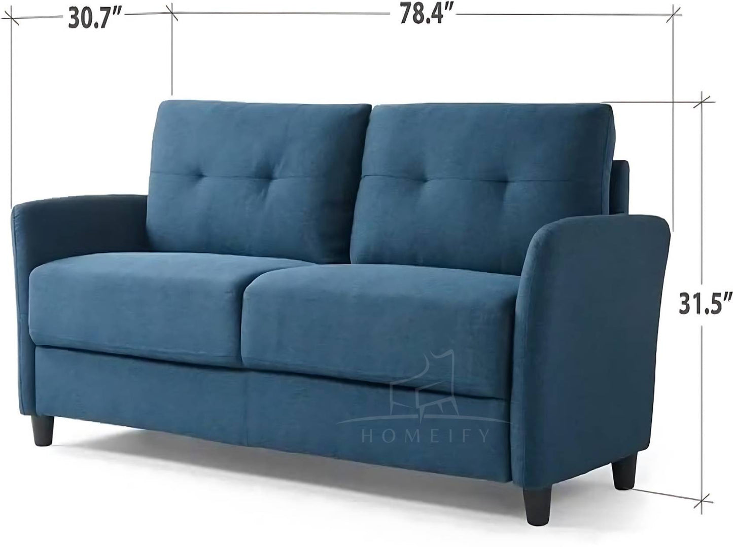 Homeify Zinus 3 Seater Fabric Sofa Set for Living Room Fabric 3 Seater Sofa (Finish Color - Blue, DIY(Do-It-Yourself)