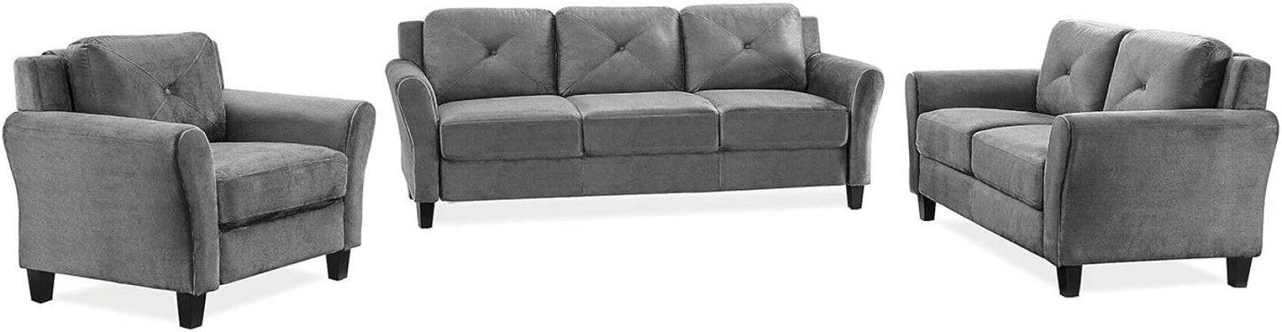 Homeify Edward 6 Seater Modern Fabric Sofa Set for Living Room Fabric 3 + 2 + 1 Sofa Set (Grey, DIY(Do-It-Yourself)