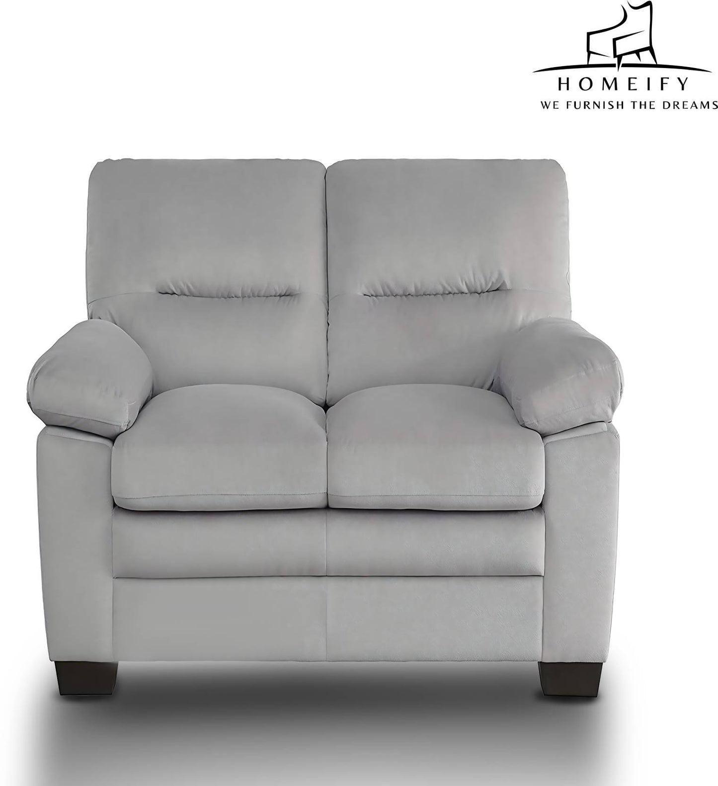 Homeify Dawson 2 Seater Leatherette Sofa for Living Room Leatherette 2 Seater Sofa (Finish Color - Grey, DIY(Do-It-Yourself)