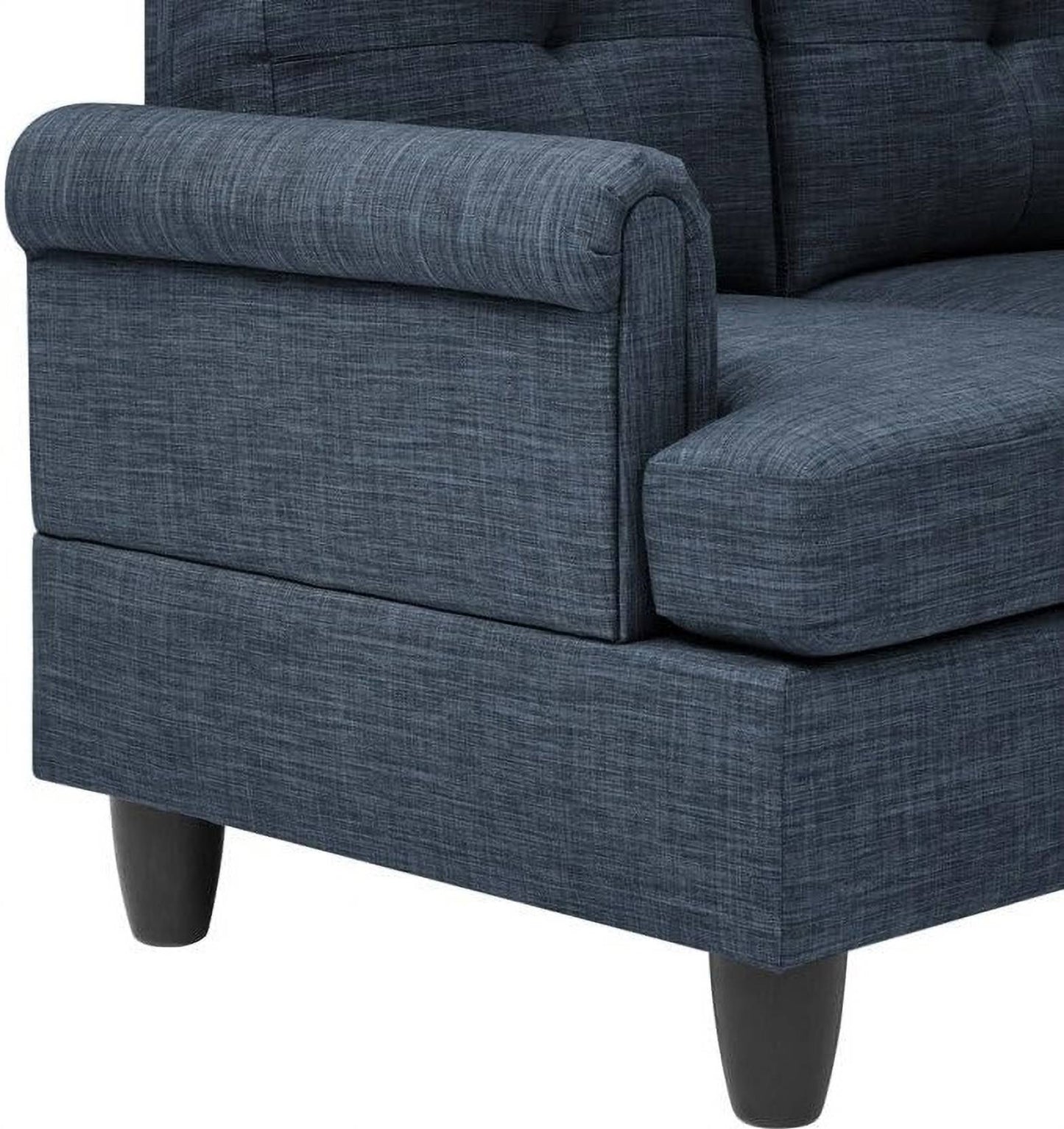 Homeify Niklos 3 Seater L-Shape Fabric Sofa Set for Living Room Fabric 3 Seater Sofa (Finish Color - Blue, DIY(Do-It-Yourself)