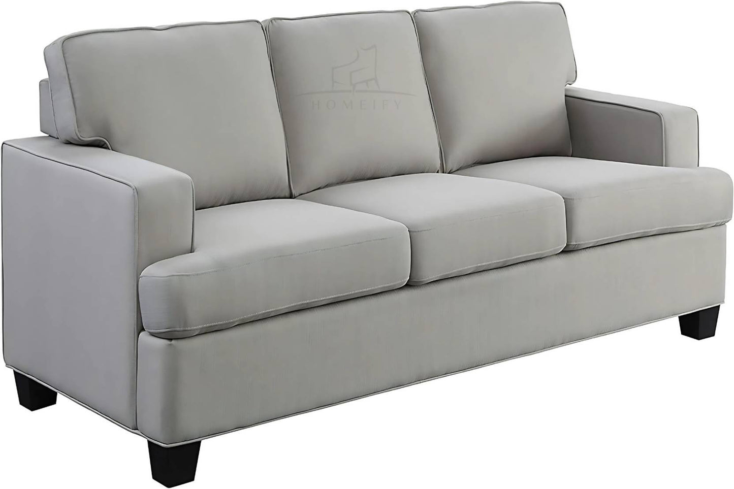 Homeify Wood Foster Fabric 5 Seater Living Room Sofa Set Fabric 3 + 2 Sofa Set (Grey, Pre-assembled)