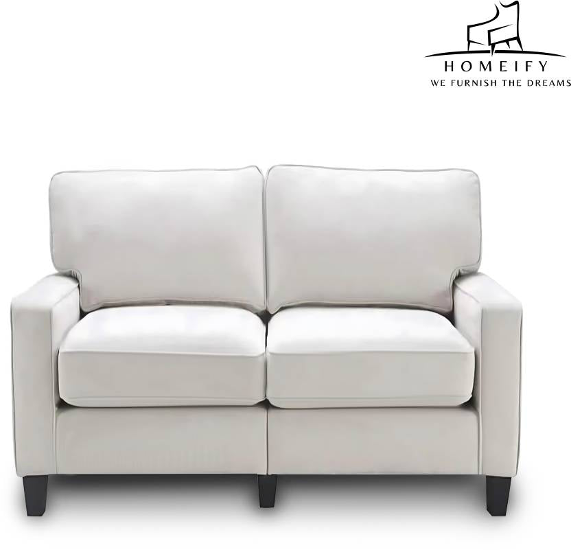 Homeify Nirvan 3 Seater Fabric Upholstered Sofa Set for Living Room Fabric 3 Seater Sofa (Finish Color - White, DIY(Do-It-Yourself)