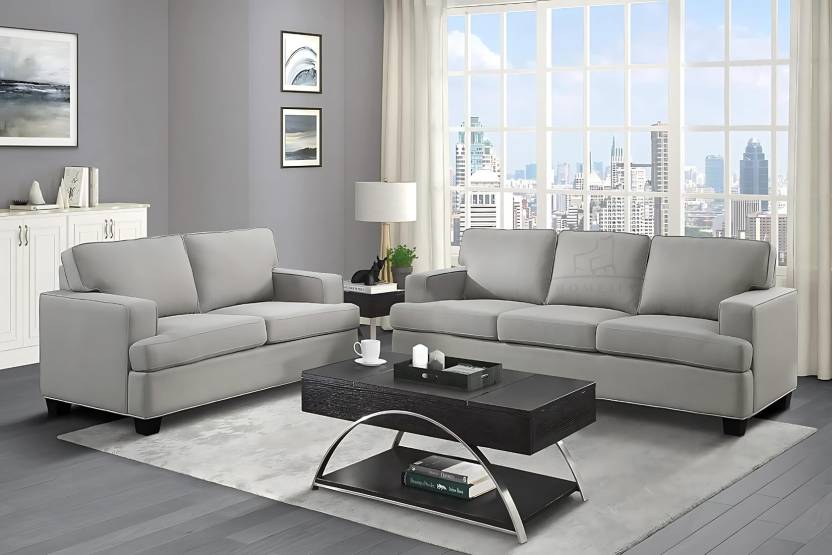 Homeify Foster 3+3+2 Seater Fabric Living Room Sofa Set Fabric 8 Seater Sofa (Finish Color - Grey, DIY (Do-It-Yourself)