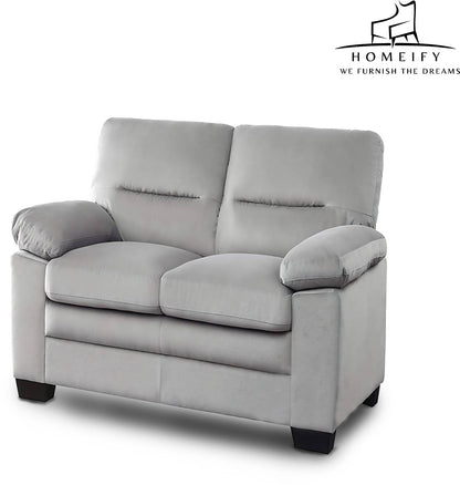 Homeify Dawson 2 Seater Leatherette Sofa for Living Room Leatherette 2 Seater Sofa (Finish Color - Grey, DIY(Do-It-Yourself)