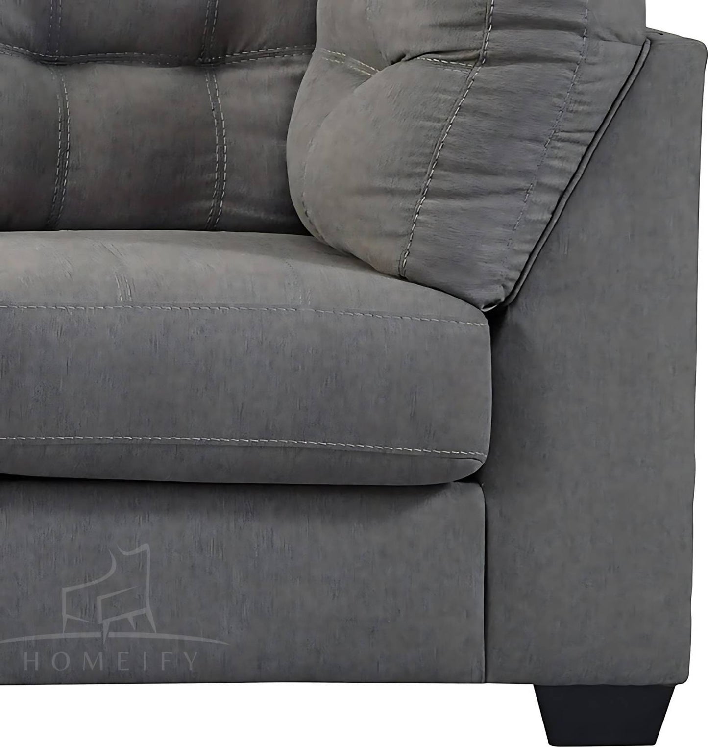 Homeify Fox Fabric 6 Seater L Shape Sofa Set for Living Room Fabric 6 Seater Sofa  (Finish Color - Grey, DIY(Do-It-Yourself)