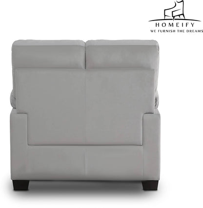 Homeify Dawson 2 Seater Leatherette Sofa for Living Room Leatherette 2 Seater Sofa (Finish Color - Grey, DIY(Do-It-Yourself)