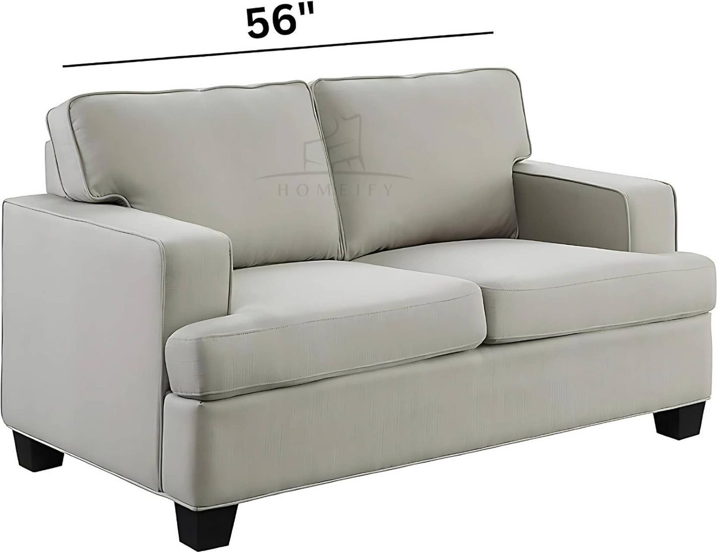 Homeify Wood Foster Fabric 5 Seater Living Room Sofa Set Fabric 3 + 2 Sofa Set  (Grey, Pre-assembled)