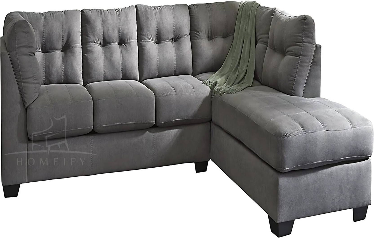 Homeify Fox Fabric 6 Seater L Shape Sofa Set for Living Room Fabric 6 Seater Sofa  (Finish Color - Grey, DIY(Do-It-Yourself)