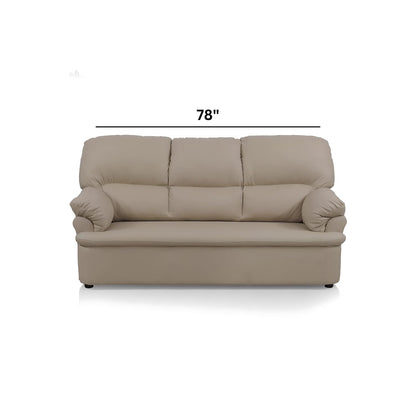 Homeify Noah Wooden 5 Seater Ivy Leatherette 3-1-1 Five Seater Sectional Sofa Set (Leatherette,Beige)