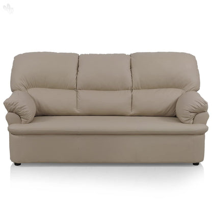 Homeify Noah Wooden 5 Seater Ivy Leatherette 3-1-1 Five Seater Sectional Sofa Set (Leatherette,Beige)