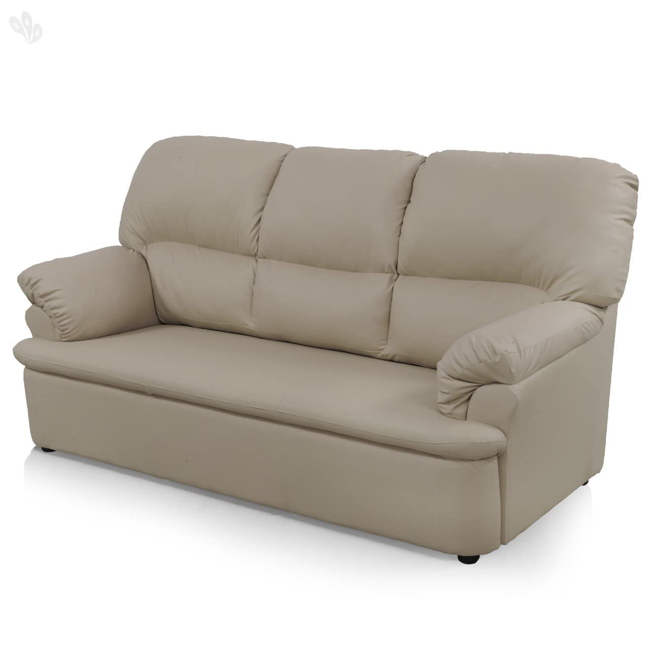 Homeify Noah Wooden 5 Seater Ivy Leatherette 3-1-1 Five Seater Sectional Sofa Set (Leatherette,Beige)