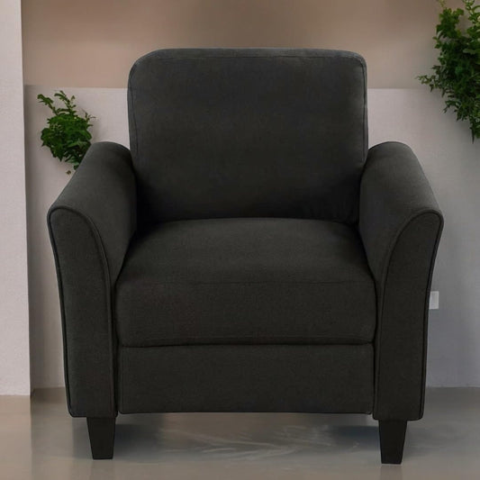 Homeify Swiss Wooden 1 Seater Sofa Set for Living Room (Premium Velvet,Black)