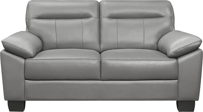 Homeify Kassel Wooden 2 Seater Leatherette Sofa Set for Living Room (Leatherette,Grey)
