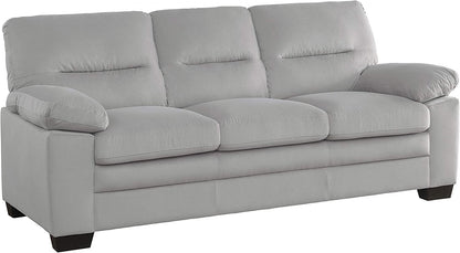 Homeify Wood Aron 6 Seater 3+2+1 Living Room Sofa Set (Light Gray)