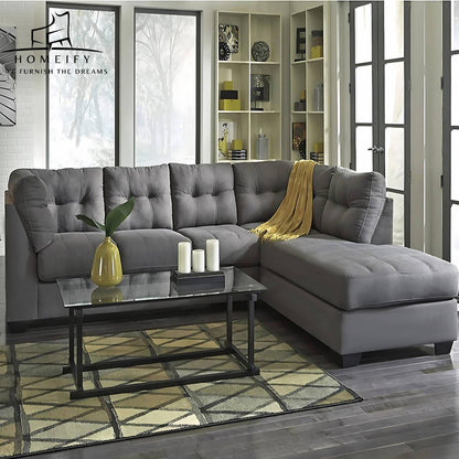 Homeify Fox Fabric 6 Seater L Shape Sofa Set for Living Room Fabric 6 Seater Sofa  (Finish Color - Grey, DIY(Do-It-Yourself)
