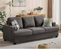 Homeify Carlos 3 Seater Fabric Sofa for Living Room Fabric 3 Seater Sofa  (Finish Color - Grey, DIY(Do-It-Yourself)