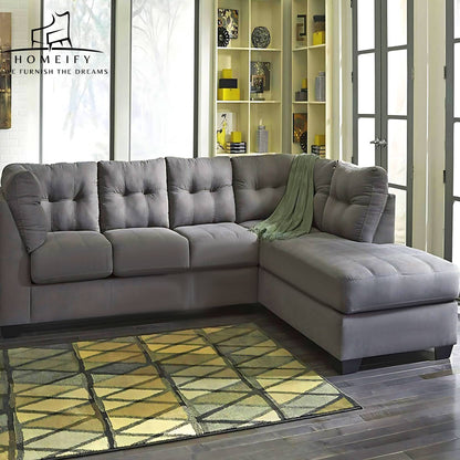 Homeify Fox Fabric 6 Seater L Shape Sofa Set for Living Room Fabric 6 Seater Sofa  (Finish Color - Grey, DIY(Do-It-Yourself)