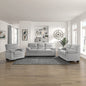 Homeify Wood Aron 6 Seater 3+2+1 Living Room Sofa Set (Light Gray)