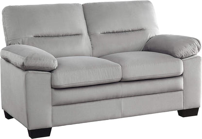 Homeify Wood Aron 6 Seater 3+2+1 Living Room Sofa Set (Light Gray)