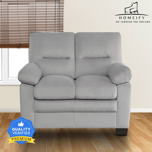 Homeify Dawson 2 Seater Leatherette Sofa for Living Room Leatherette 2 Seater Sofa (Finish Color - Grey, DIY(Do-It-Yourself)