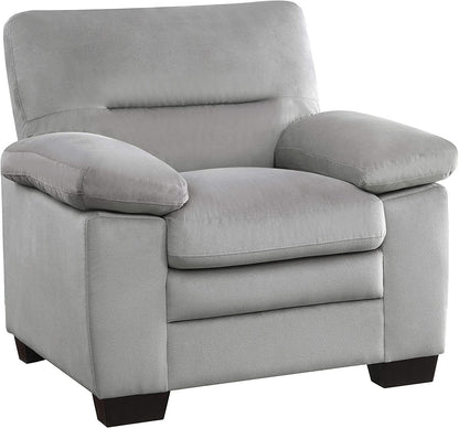 Homeify Wood Aron 6 Seater 3+2+1 Living Room Sofa Set (Light Gray)