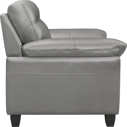 Homeify Kassel Wooden 2 Seater Leatherette Sofa Set for Living Room (Leatherette,Grey)