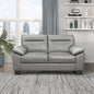 Homeify Kassel Wooden 2 Seater Leatherette Sofa Set for Living Room (Leatherette,Grey)