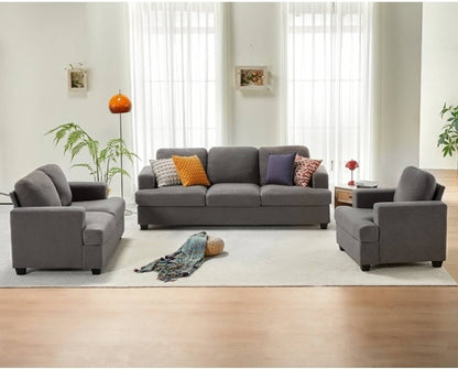 Homeify Carlos 6 Seater Fabric Sofa for Living Room Fabric 3 + 2 + 1 Sofa Set  (Grey, DIY(Do-It-Yourself)
