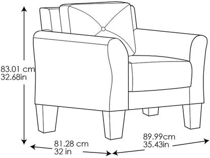 Homeify Edward 6 Seater Modern Fabric Sofa Set for Living Room Fabric 3 + 2 + 1 Sofa Set  (Grey, DIY(Do-It-Yourself)