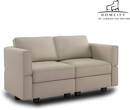 Homeify Skyler 2 Seater Sectional Sofa Set for Living Room Fabric 2 Seater Sofa  (Finish Color - Beige, DIY(Do-It-Yourself)