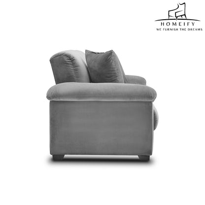 Groovecraft Nestin 3 Seater Modern Comfy Sofa Set for Living Room Fabric 3 Seater Sofa  (Finish Color - Grey, DIY(Do-It-Yourself))