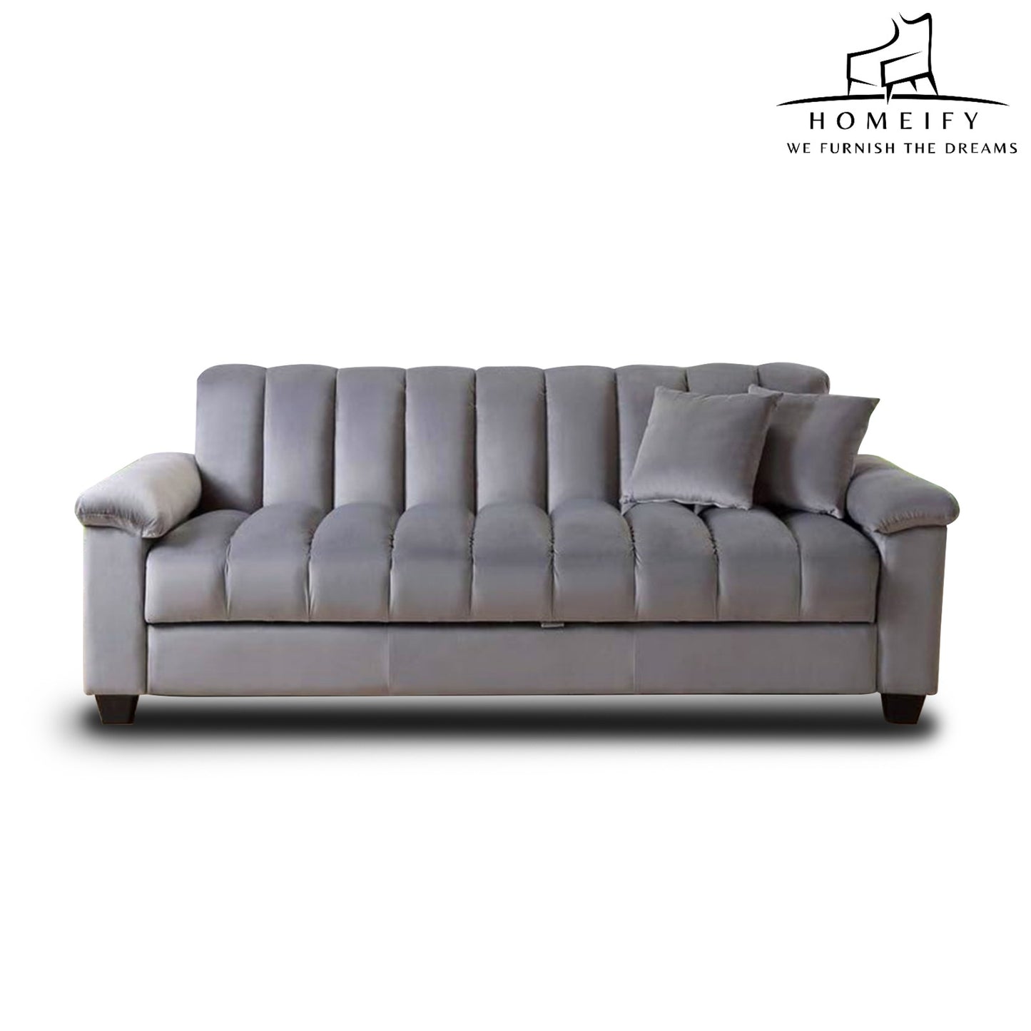 Groovecraft Nestin 3 Seater Modern Comfy Sofa Set for Living Room Fabric 3 Seater Sofa  (Finish Color - Grey, DIY(Do-It-Yourself))